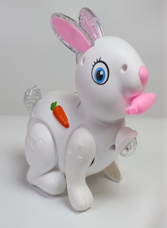 Space Enterprises Toys for Kids with 3D Flashing Lights, Music, 360-degree Dance Moves, Educational Toy (Bud Jumping Rabbit - White) - Image 2